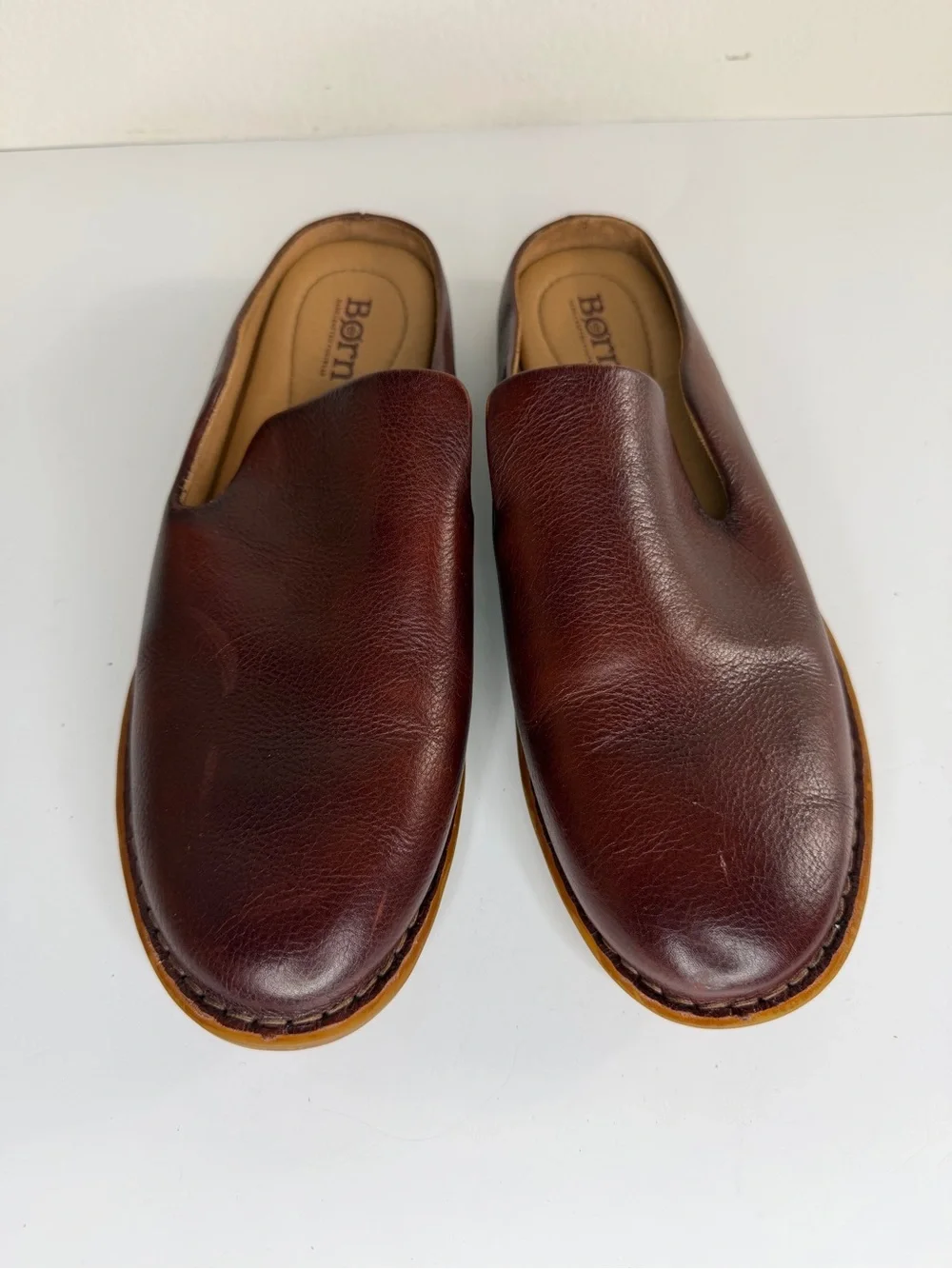 born handcrafted footwear Shoes Slides Clogs Mules Women Size 7.5M Burgundy